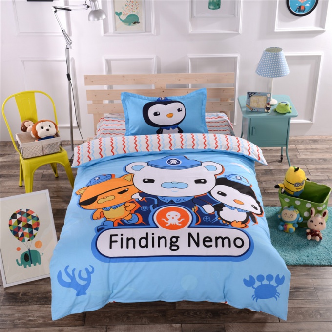 (Небесно синий/Белый) FINDING Nemo постельное белье  купить