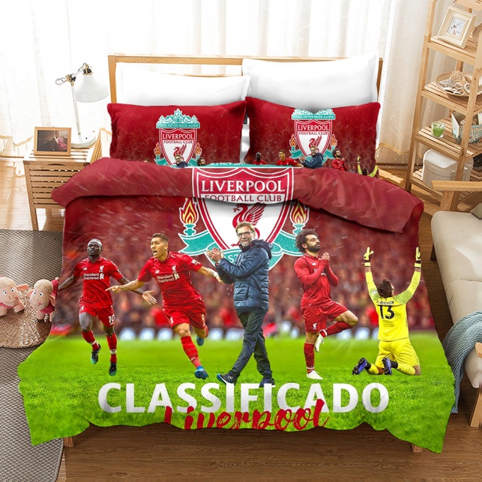 Liverpool (Бордовый/Зеленый) Футбольное постельное белье  купить