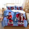 (Синий/Красный) Санта грабитель Новый год постельное белье 