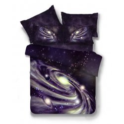 Комплект постельного белья Галактика Космос (Баклажанной/Темно