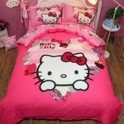 (Розовый/Kitty) Китти постельное белье  купить